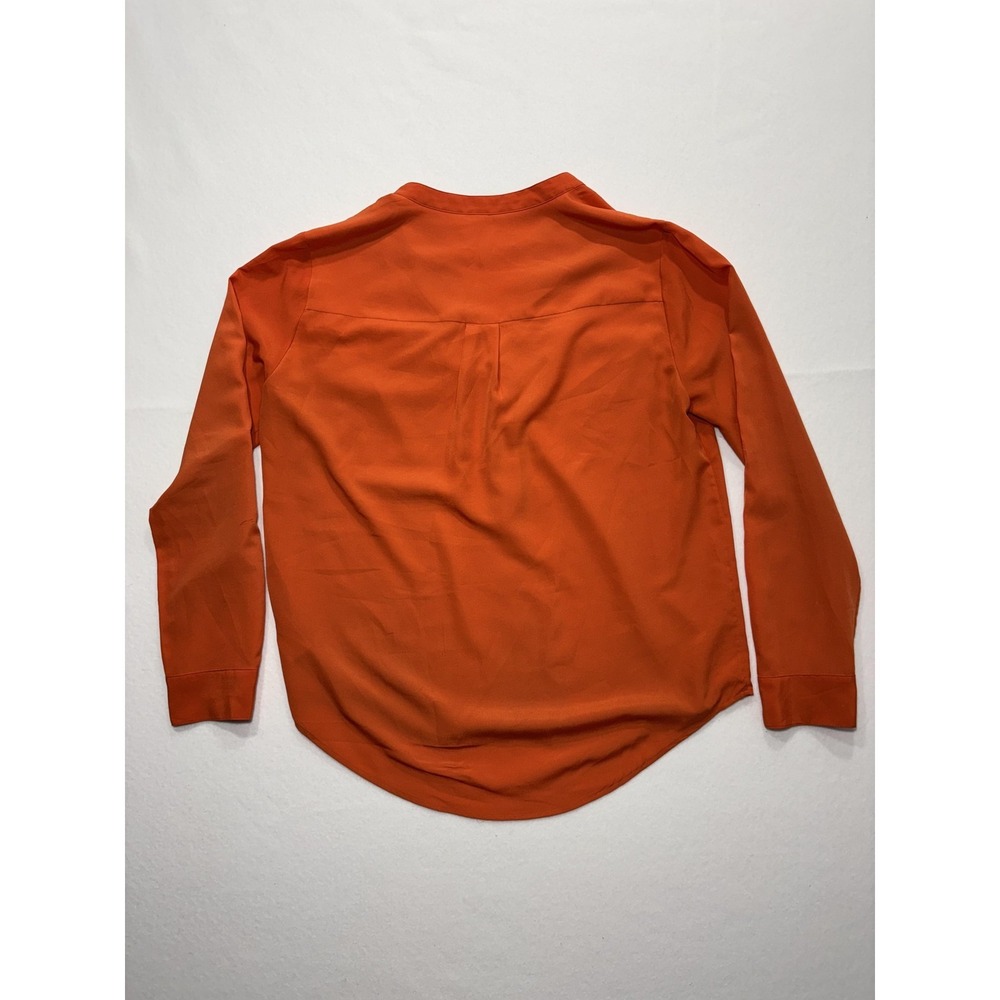 MICHAEL Michael Kors Blouse Womens Large Orange V Neck Zip Pocket Tunic Top - Picture 14 of 16
